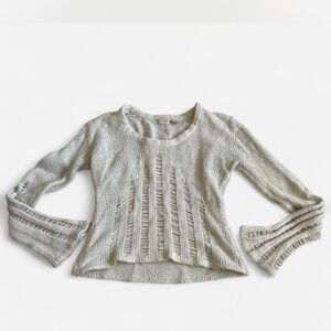 Daytrip Cream Knit Distressed Sweater